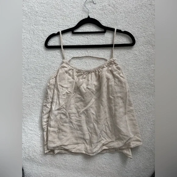H&M Beige Linen Blend Top - Picture 1 of 4